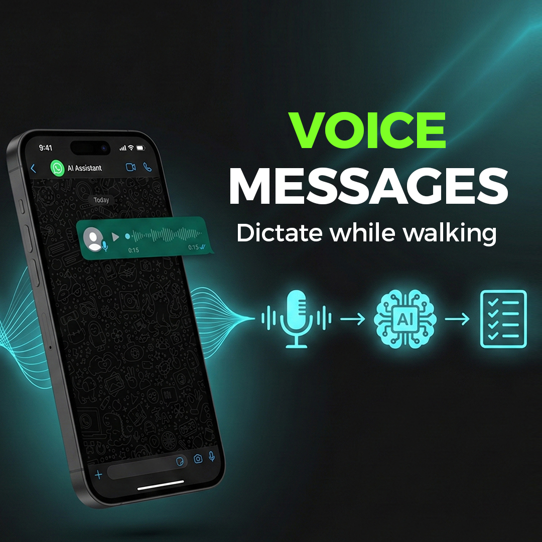 OpenClaw voice control: dictate tasks and instructions via WhatsApp voice messages while on the go
